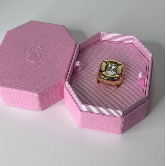 Swarovski Dulcis Cocktail Ring Size 60/ 9 Color gold Damage - Picture 3 of 6